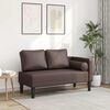 vidaXL Chaise longue com almofadões couro artificial castanho