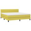 vidaXL Cama box spring c/ colch&atilde;o e LED 180x200 cm tecido verde