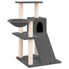vidaXL &Aacute;rvore p/ gatos c/ postes arranhadores sisal 82 cm cinza-escuro