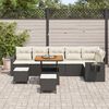 vidaXL Conjunto de Sof&aacute; de Jardim 9 pcs Preto vime PE