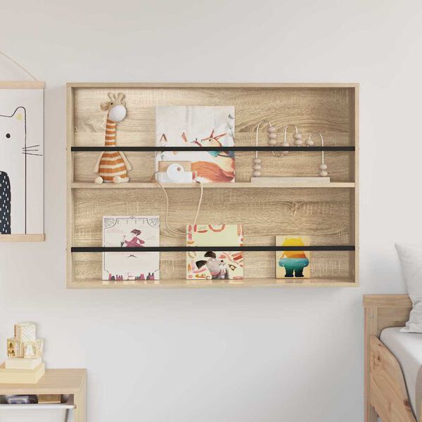 vidaXL Estante de Revistas Carvalho Sonoma 100 x 12 x 70 cm