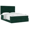 vidaXL Estrutura cama otomana colch&otilde;es 140x200 cm veludo verde escuro
