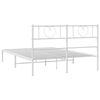 vidaXL Estrutura de cama com cabeceira 150x200 cm metal branco
