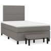 vidaXL Cama boxspring com colch&atilde;o 120x190 cm tecido cinzento-escuro