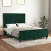 vidaXL Estrutura de cama sem colch&atilde;o 140x200 cm veludo verde-escuro