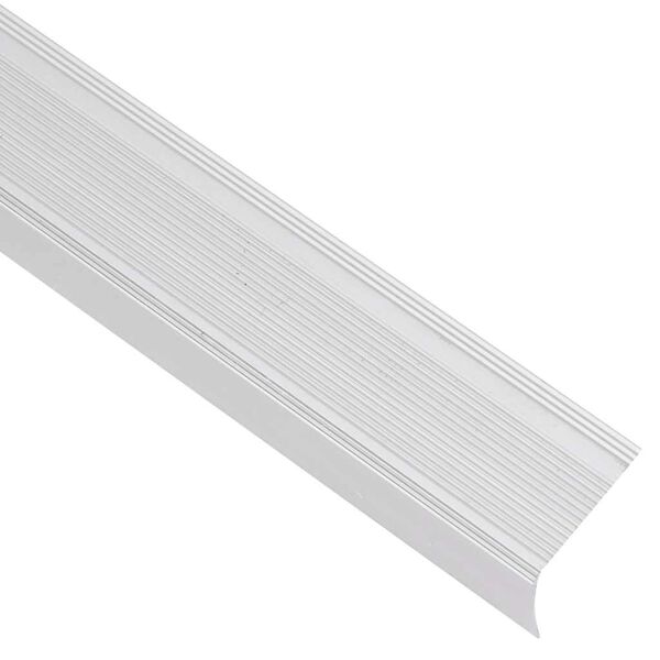 vidaXL Perfis de escada em forma de L 5 pcs 90 cm alum&iacute;nio prateado