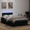 vidaXL Cama box spring c/ colch&atilde;o e LED 120x210 cm veludo verde-escuro