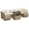 vidaXL 8 pcs conjunto de sof&aacute;s p/ jardim com almofad&otilde;es vime PE bege