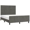 vidaXL Estrutura de cama sem colch&atilde;o 140x190 cm veludo cinzento-escuro