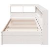 vidaXL Cama com estante sem colch&atilde;o 100x200 cm pinho maci&ccedil;o branco