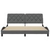 vidaXL Estrutura de cama sem colch&atilde;o 180x200 cm tecido cinzento-escuro