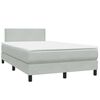 vidaXL Cama boxspring c/ colch&atilde;o 120x220 cm veludo cinzento-claro