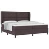 vidaXL Cama Box com colch&atilde;o Castanho escuro 200 x 200 cm tecido