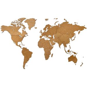 MiMi Innovations Decora&ccedil;&atilde;o parede mapa-m&uacute;ndi Luxury castanho 130x78 cm