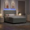 vidaXL Cama Box Spring com LED e Colch&atilde;o Cinzento-claro 140 x 190 cm