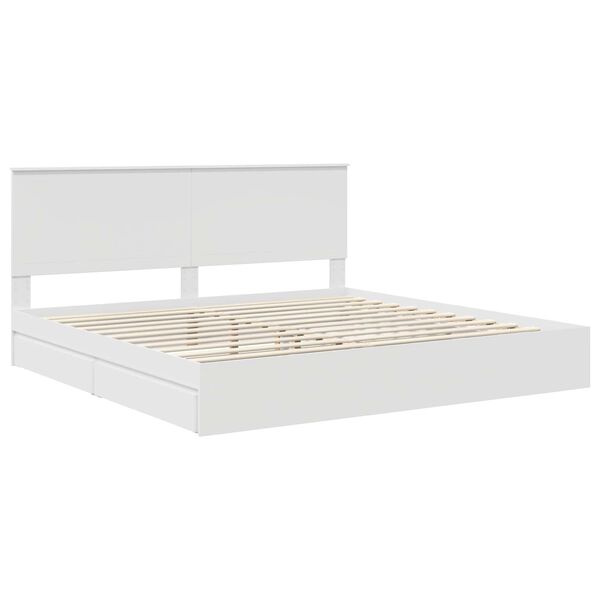 vidaXL Cama com Armazenamento Branco 200 x 200 cm Madeira processada