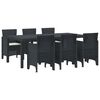 vidaXL Conjunto de Jantar para Jardim 7 unid. Antracite Polipropileno