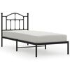 vidaXL Estrutura de cama com cabeceira 80x200 cm metal preto