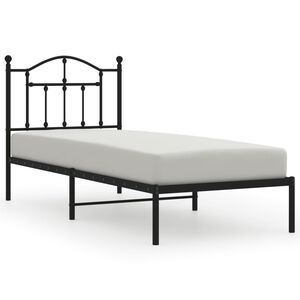 vidaXL Estrutura de cama com cabeceira 80x200 cm metal preto