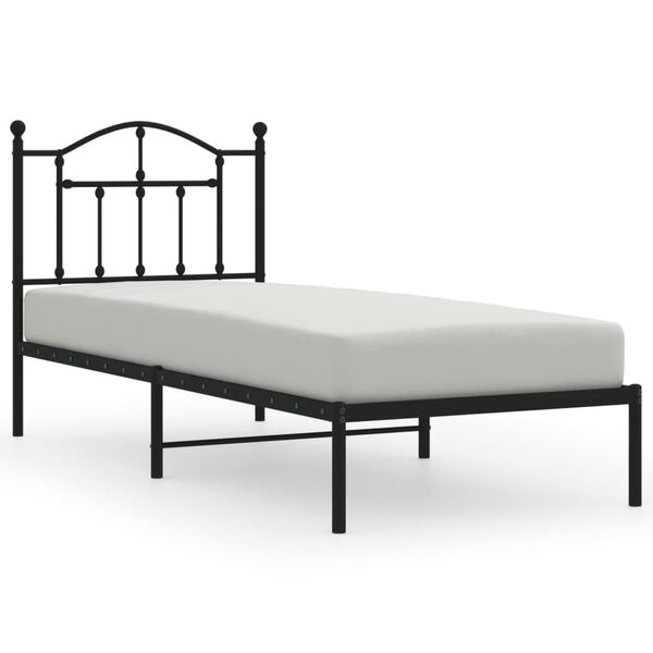 vidaXL Estrutura de cama com cabeceira 80x200 cm metal preto