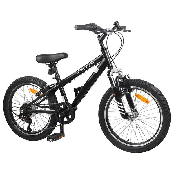 vidaXL Kids Mountain Bike 20 Polegadas 6-Speed para 5-8 anos Preto