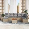 vidaXL Conjunto de Sof&aacute; de Jardim 8 pcs Bege Rattan Sint&eacute;tico