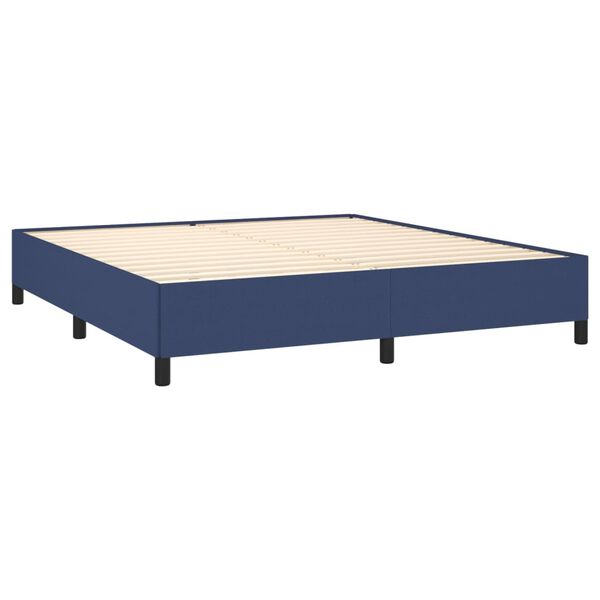 vidaXL Estrutura de cama sem colch&atilde;o 160x200 cm tecido azul
