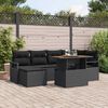 vidaXL Conjunto de Sof&aacute; de Jardim 7 pcs Preto Rattan Sint&eacute;tico