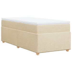 vidaXL Cama com molas/colch&atilde;o 80x200 cm tecido cor cr&egrave;me