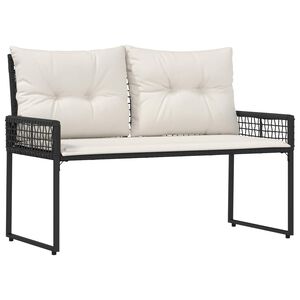 vidaXL Banco de exterior Preto e Branco Creme 118 x 55 x 82 cm