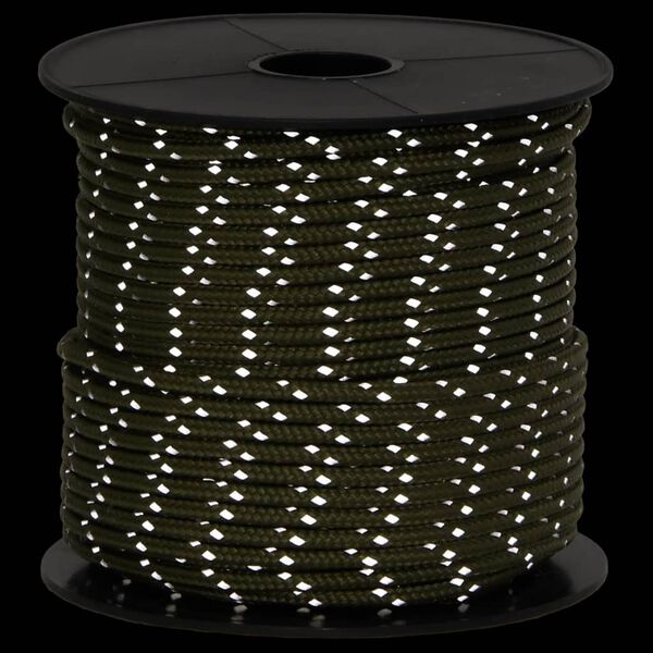 vidaXL Corda para tenda com tiras refletoras e esticadores 50 m 4 mm