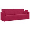 vidaXL Sof&aacute;-cama de ch&atilde;o Vinho Vermelho 213 x 70 x 77 cm Veludo