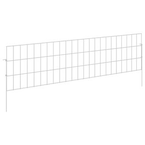vidaXL Cerca de Jardim com Estacas 12 unid. 115 x 30 cm Prateado