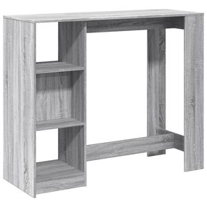 vidaXL Mesa de bar c/ prateleiras derivados de madeira cinzento sonoma