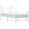 vidaXL Estrutura de cama com cabeceira e p&eacute;s 80x200 cm metal branco