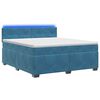 vidaXL Cama Box Spring com Colch&atilde;o e LED Azul 160 x 200 cm Veludo