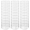 vidaXL Canteiro elevado/cesto gabi&atilde;o circular 3pcs &Oslash;30x100cm a&ccedil;o galv.