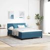 vidaXL Cama Box com colch&atilde;o Azul Escuro 160 x 200 cm Veludo