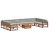 vidaXL Conjunto de Sof&aacute;s para Exterior 11 pcs Cinza Natural e Claro
