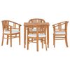 vidaXL 5 pcs conjunto de jantar p/ jardim madeira de teca maci&ccedil;a