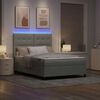 vidaXL Cama Box Spring LED Cinzento-claro 140 x 200 cm tecido
