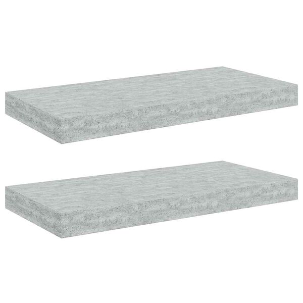 vidaXL Prateleiras de parede 2 pcs 50x23x3,8 cm MDF cinzento-cimento