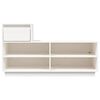 vidaXL Sapateira 110x34x61 cm madeira de pinho maci&ccedil;a branco