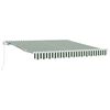 vidaXL Toldo retr&aacute;til Verde e Branco 350 x 250 cm Poli&eacute;ster e Alum&iacute;nio