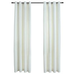 vidaXL Cortinas blackout com argolas 2 pcs 140x175 cm veludo creme