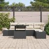 vidaXL Conjunto de Sof&aacute; de Jardim 6 pcs Preto Rattan Sint&eacute;tico