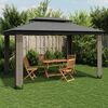 VidaXL Gazebo com telhado duplo 3,94x2,96 m a&ccedil;o antracite