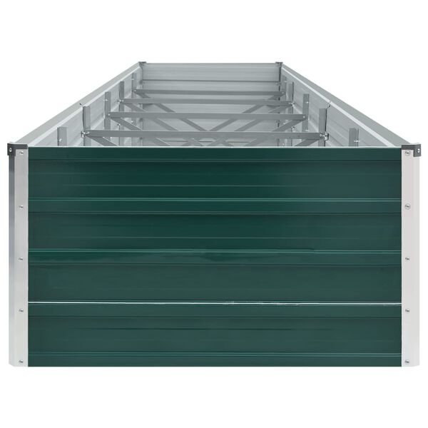 vidaXL Canteiro elevado de jardim aço galvanizado 480x80x45cm verde