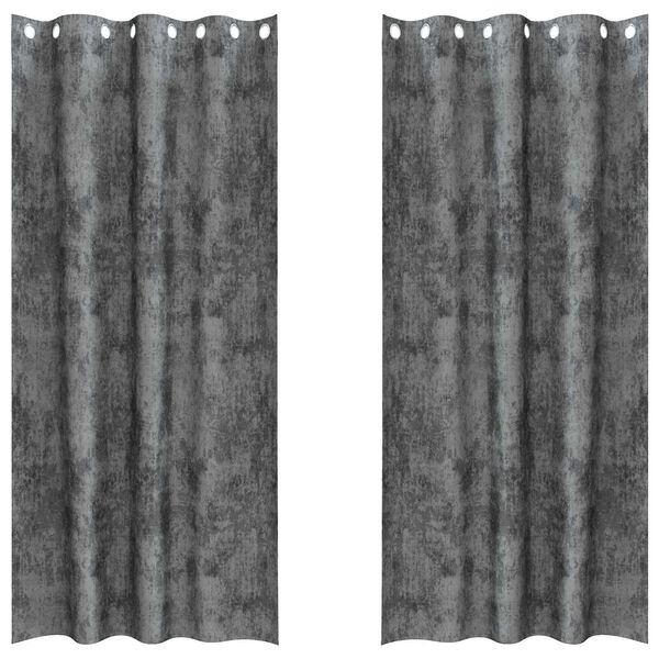 vidaXL Cortinas de Veludo 2 pcs Cinzeto 245 x 140 cm Veludo