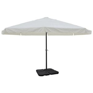 vidaXL Guarda-sol de jardim em alum&iacute;nio com base port&aacute;til branco